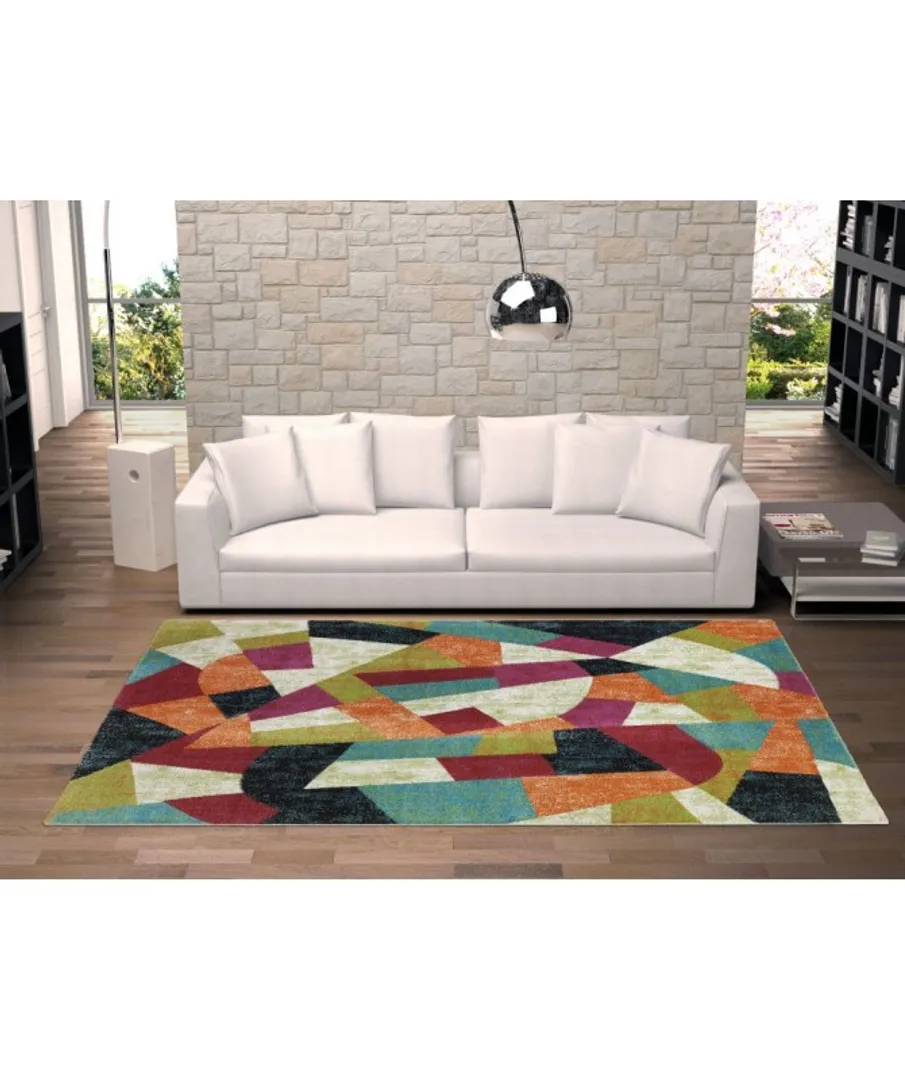 Tappeto Collezione Milano Prestige in tessuto frisee, disegno geometrico