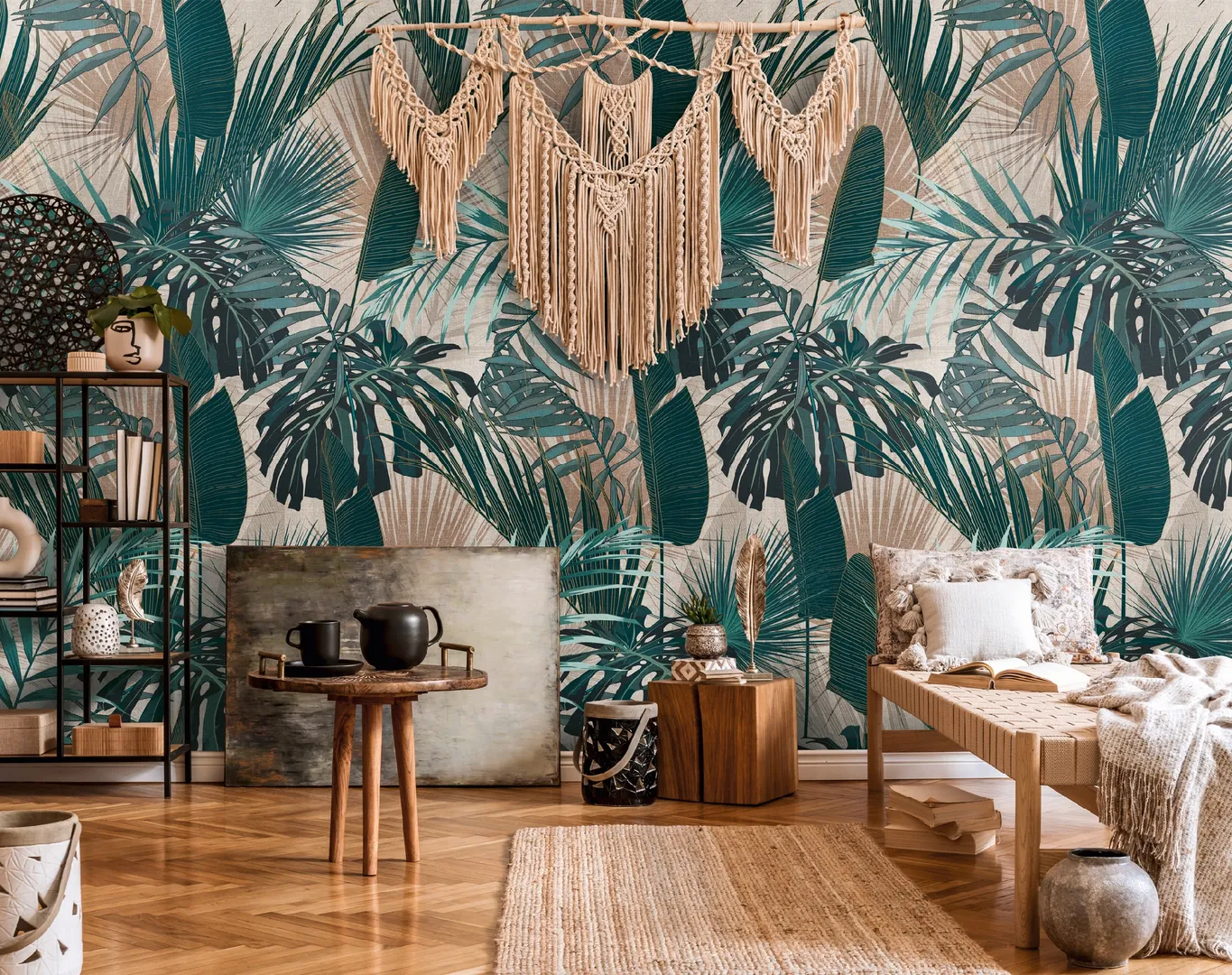 Fusion - Carta da parato Tropicale trama effetto tessuto 2 colorazioni H2.80mxL1.59m marca Effeline