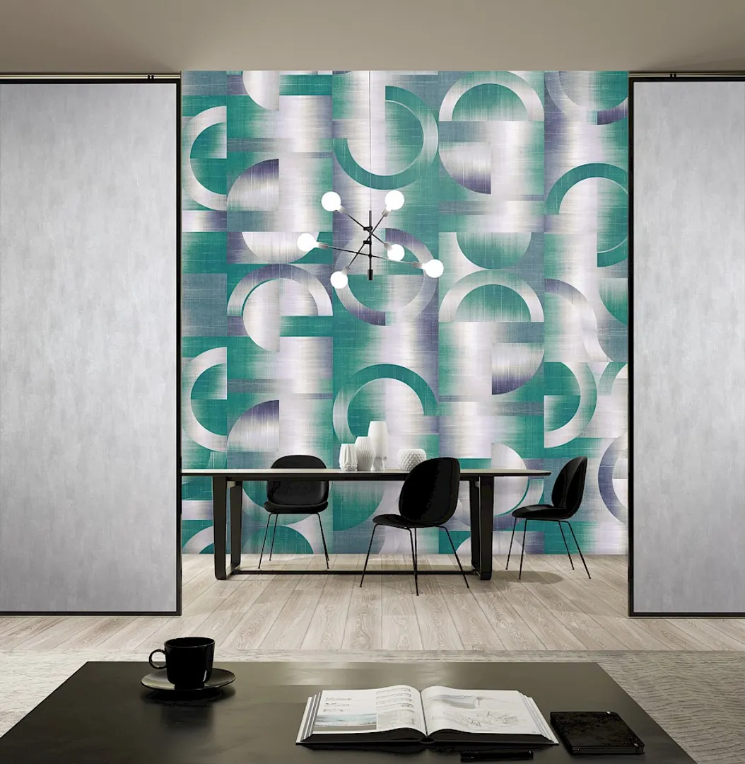 Prisma - Parato murale vari colori su trama in rilievo effetto tessuto. Dimens. H3.00m x L 3.81m