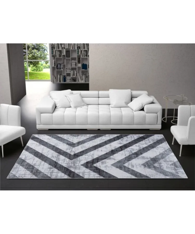 Tappeto Collezione Double Collection in lana pettinata disegno geometrico