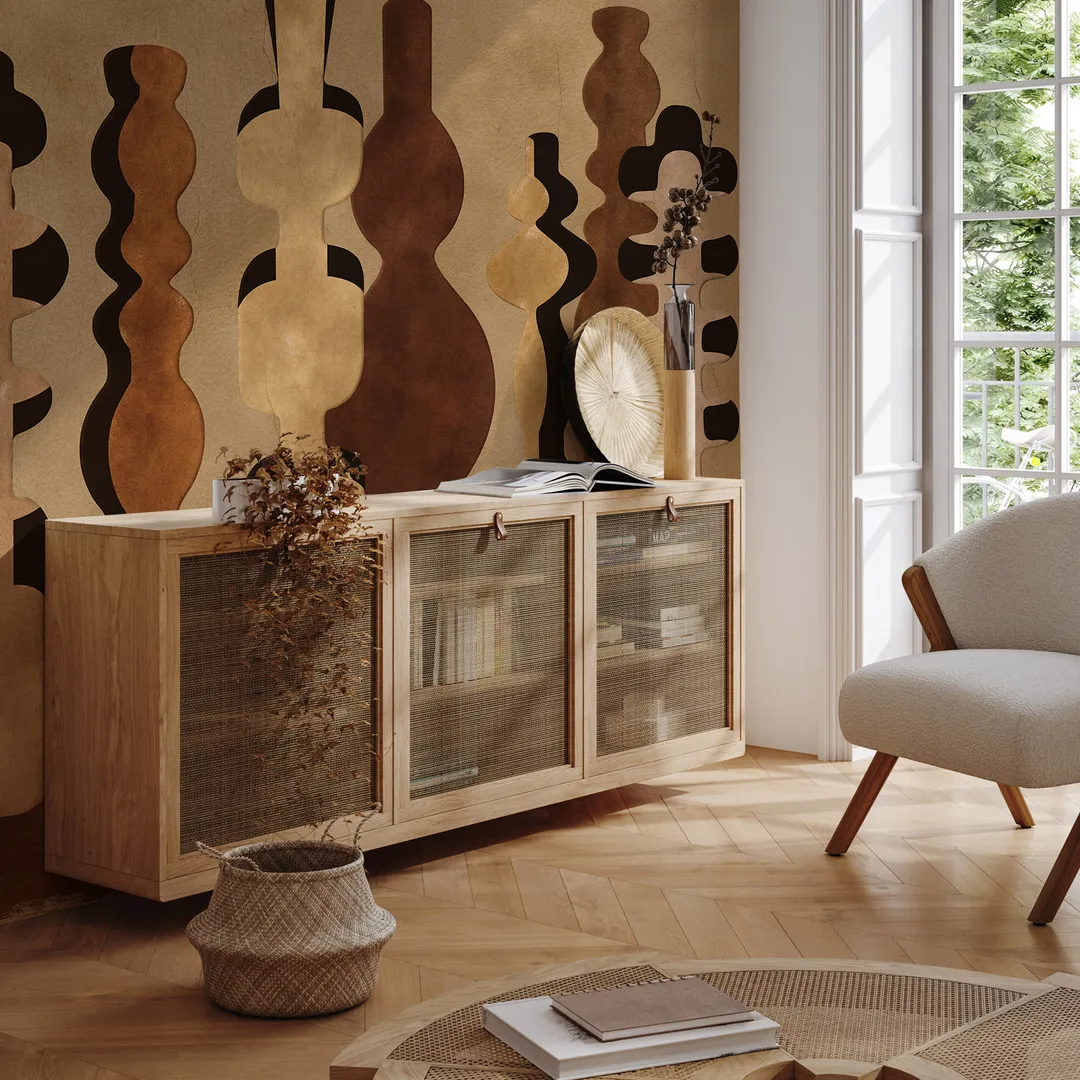 Terra - Pannello  decorativo da L3.18m in due misure di altezze da H2.60m e da H.3.00m. Vendita a singola fascia da 1.06m