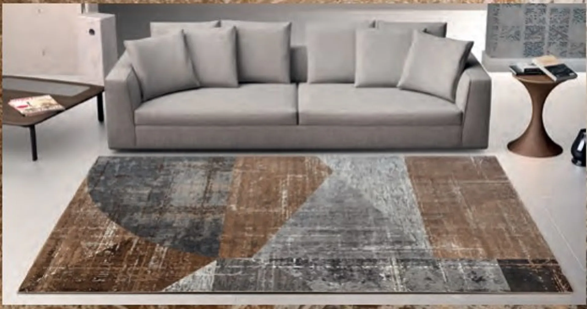 Tappeto astratto in due colorazioni double collection