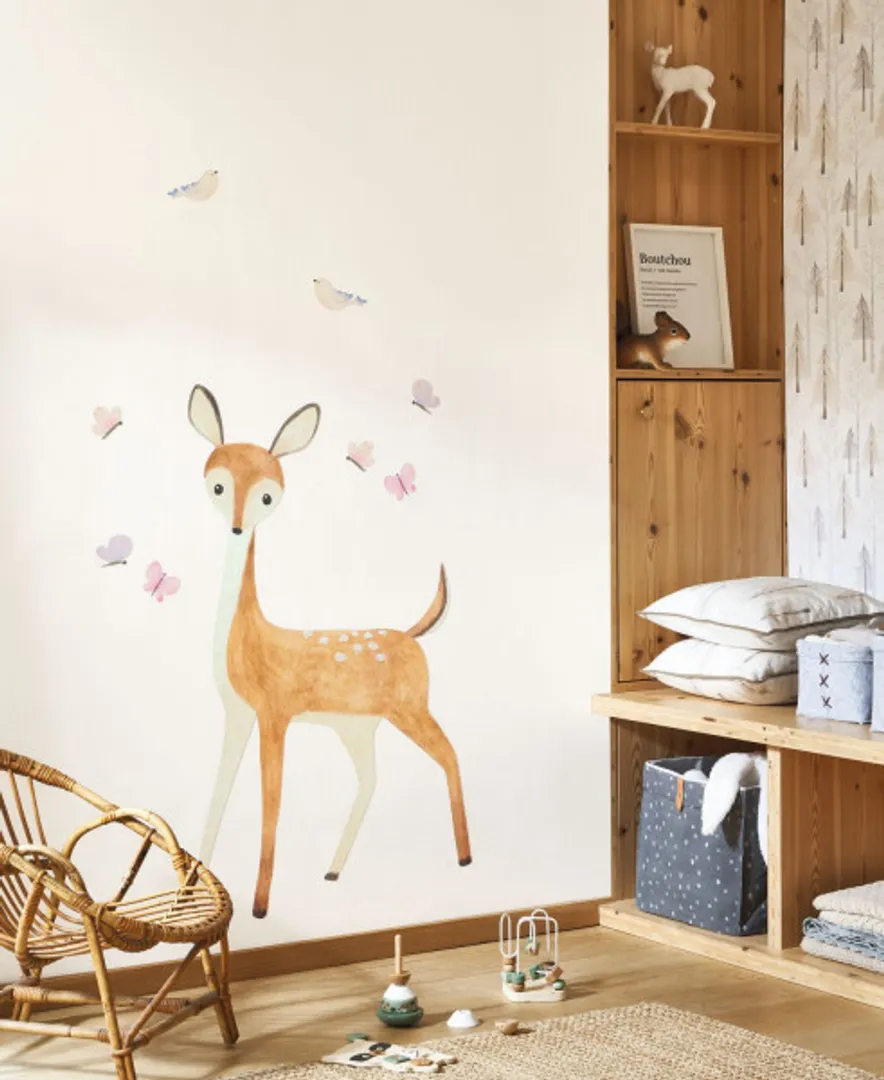 Once upon a time - Stickers adesivo disegno cerbiatto dimensione 72cm x 1.06m
