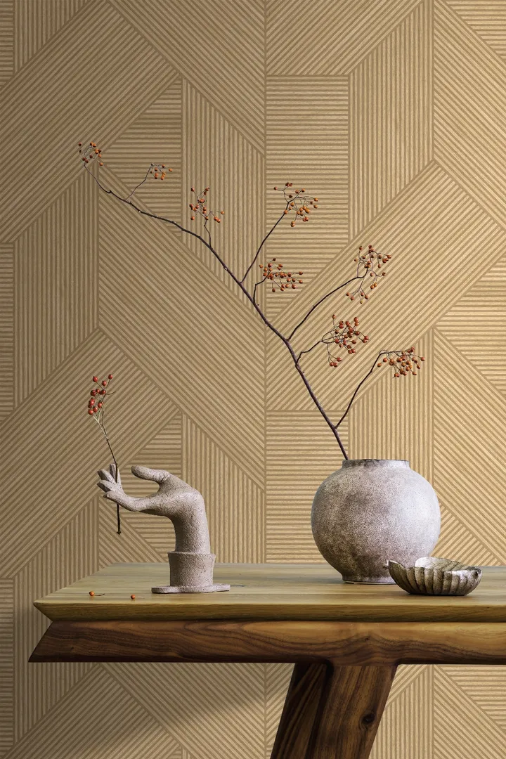 Allure - Parato geometrico tridimensionale in vari colori. Marca Effeline