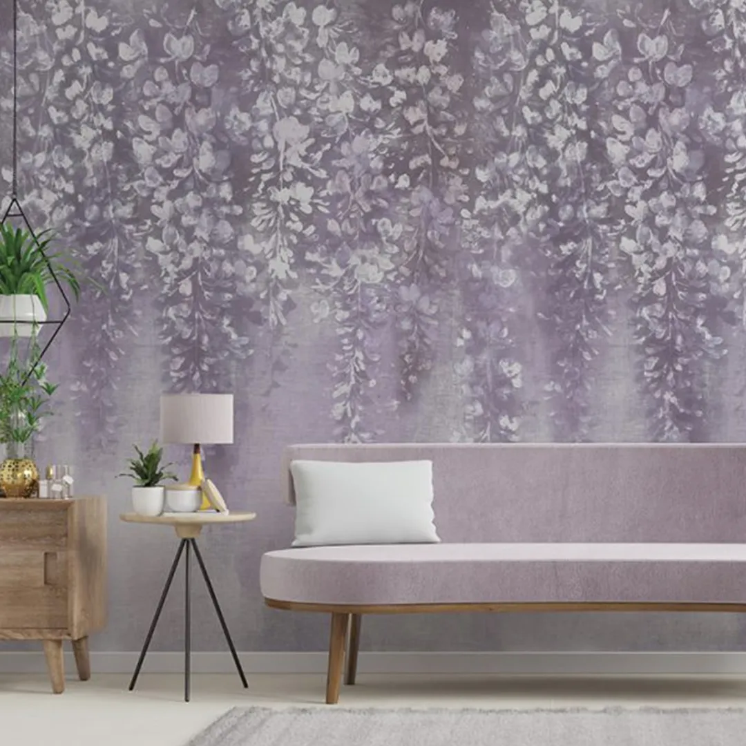 Satin Flowers - Pannello in carta parati floreale dimensione 5.10m x 3m