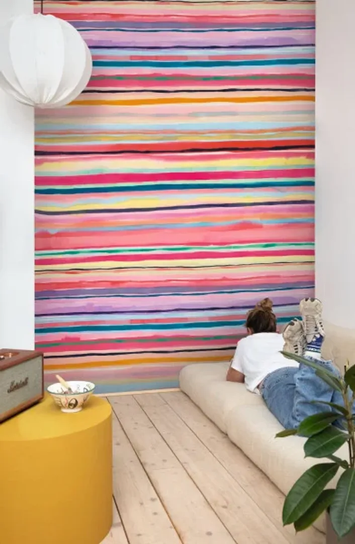 Pimp My Wall - Carta da parato rigata in pannelli raccordabili 3 misure