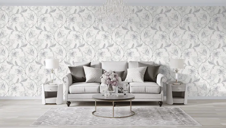 Outlet Soluzioni H53 - Parati in stock floreale in rilievo con riflessi di luce. PZ 4