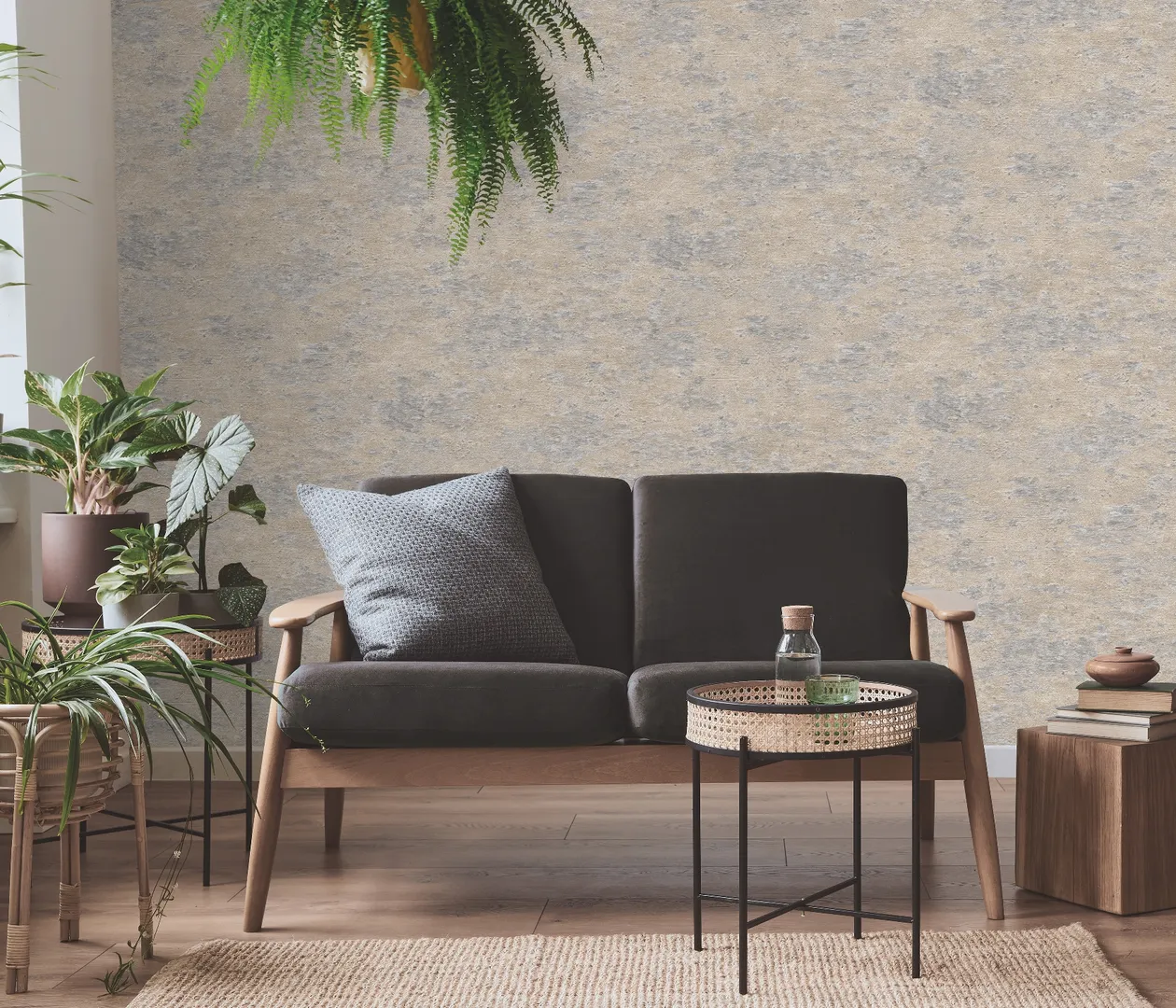 Terra - Parato con stampa effetto muro grezzo in varie colorazioni. 