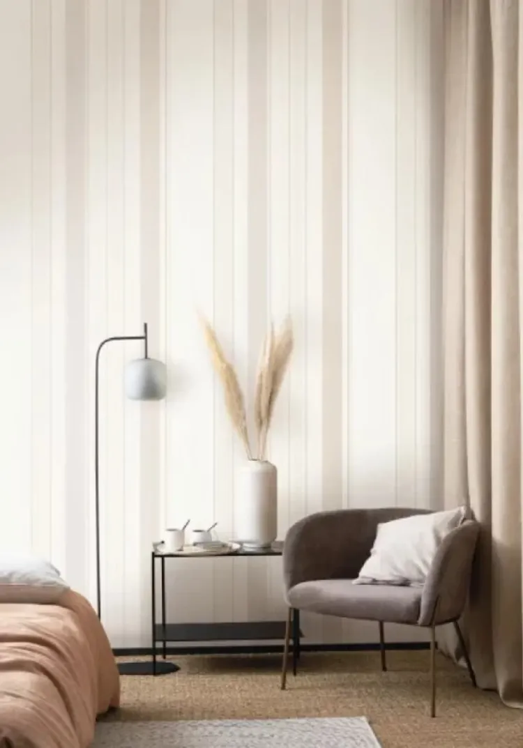 Les Rayures - Parato francese con inserto lucido rigato in vari colori. Stile Casadeco