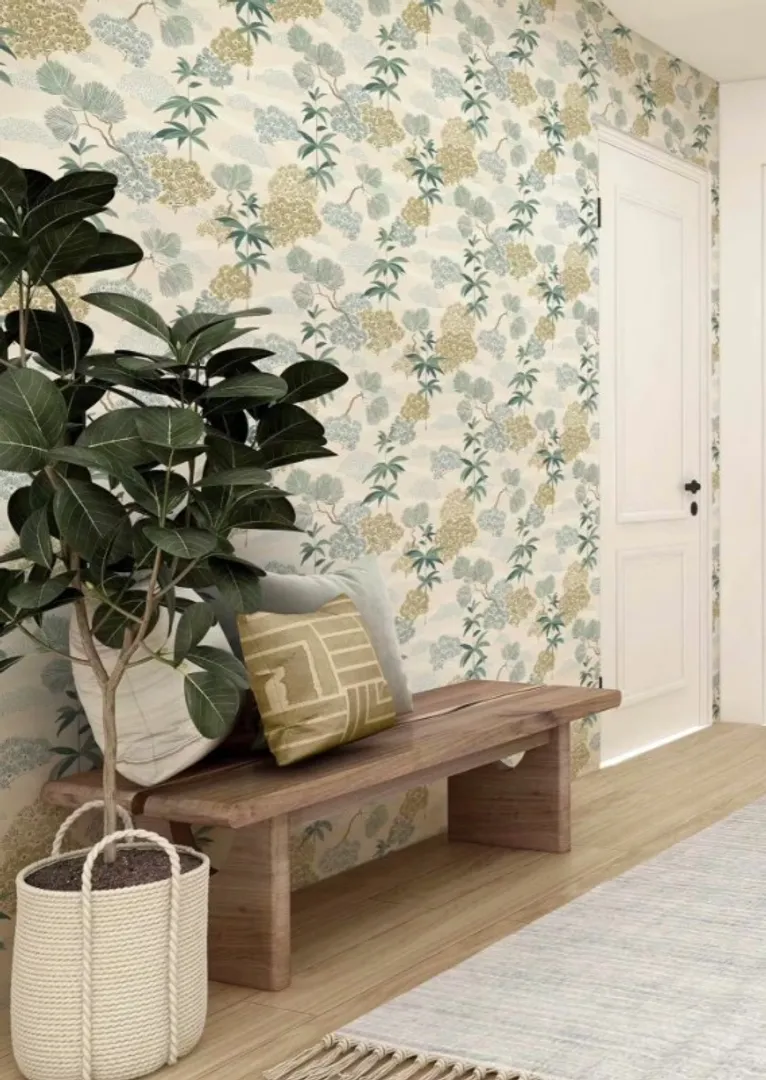 Alida - Parati giapponesi con stampa floreale, marca Ideco