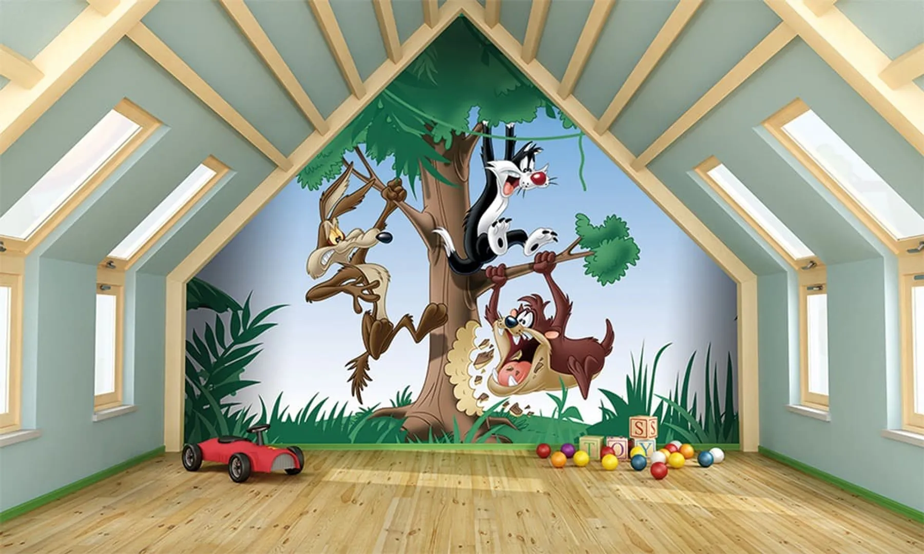 Ada Kids Murals - Parato per cameretta bambino con personaggi Looney Tunes in varie dimensioni