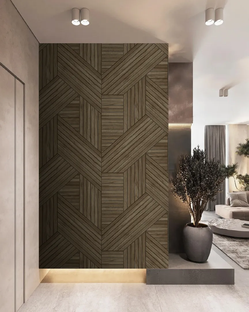 Feature Walls - Parato geometrico effetto legno ripetibile. Dim. H2.80m x L2.12m