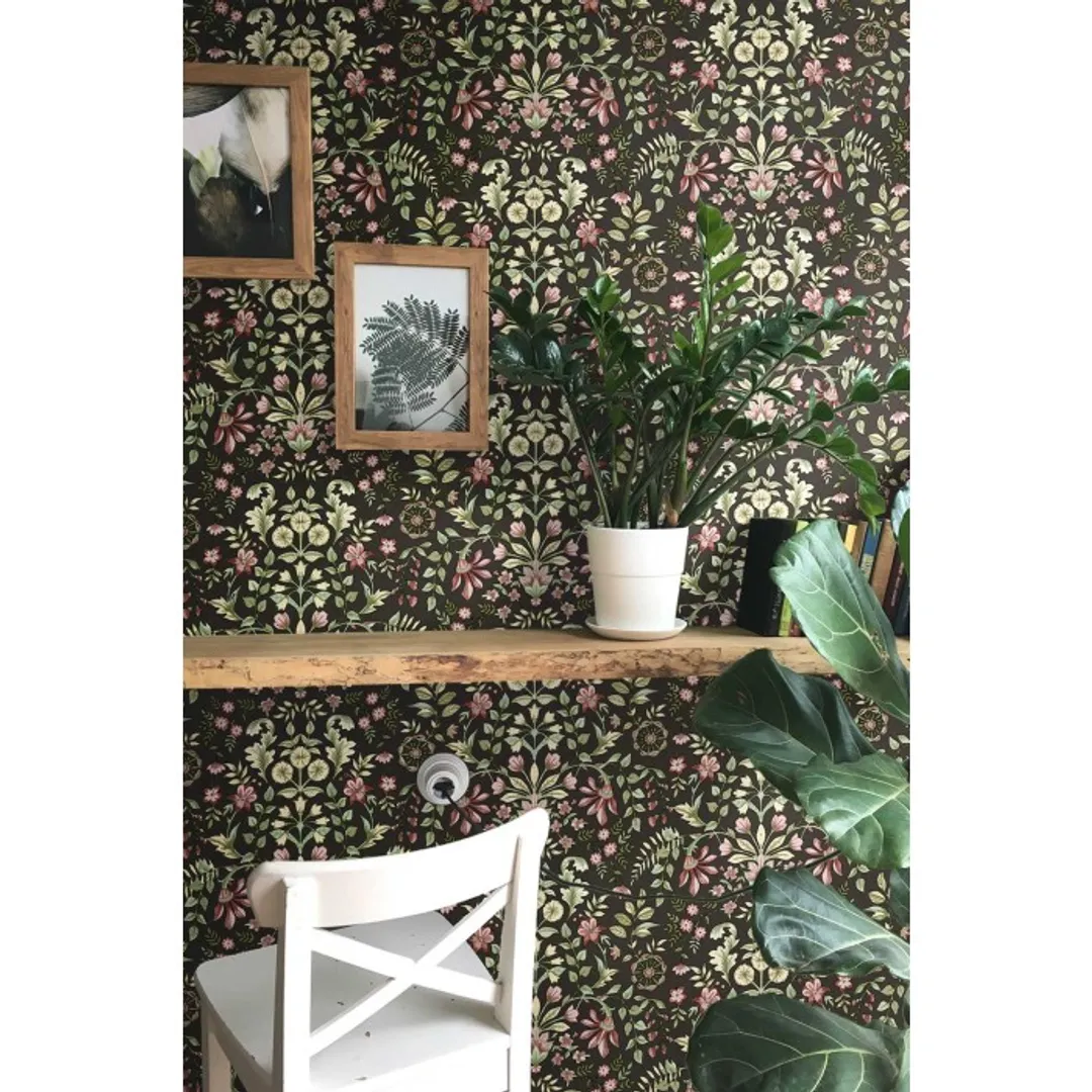 Fiori Country - Carta da parato floreale provenzale per ambienti vintage