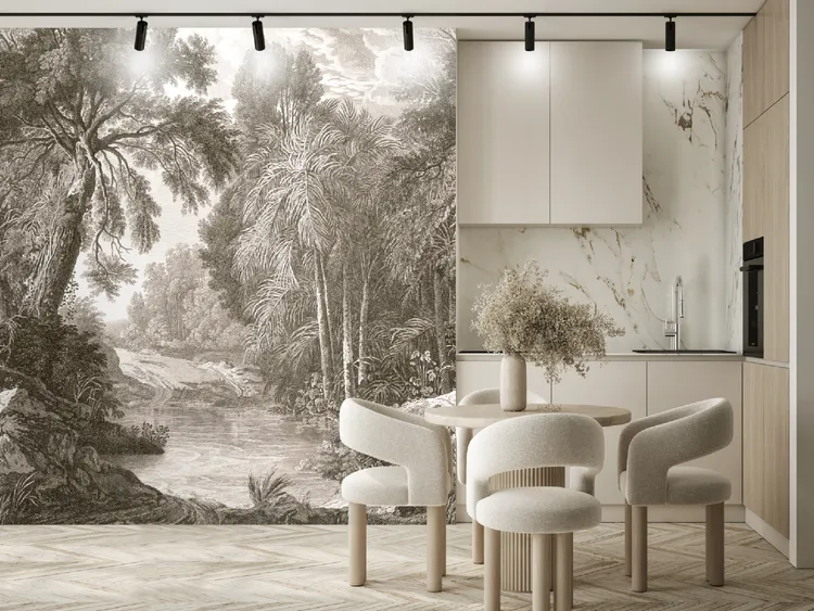 Feature Walls - Parato scenario palude ripetibile. Dim. H2.80m x L2.12m. Due colori