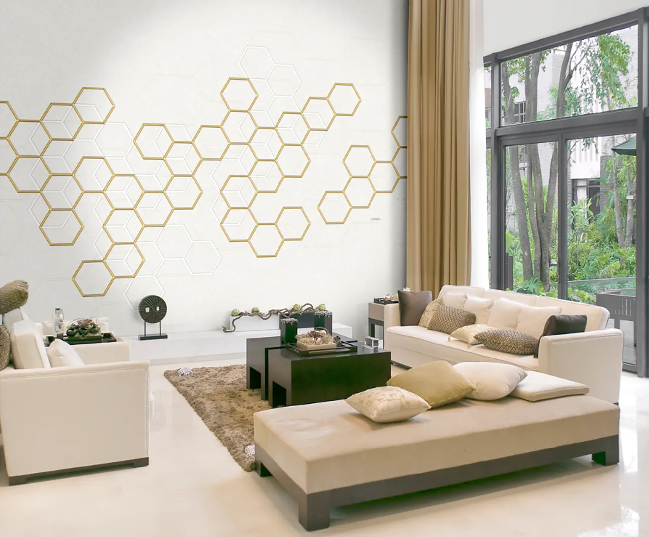 Lamborghini 2 - Pannello murale geometrico griffato dimensione 3.30m x 3.00m di altezza