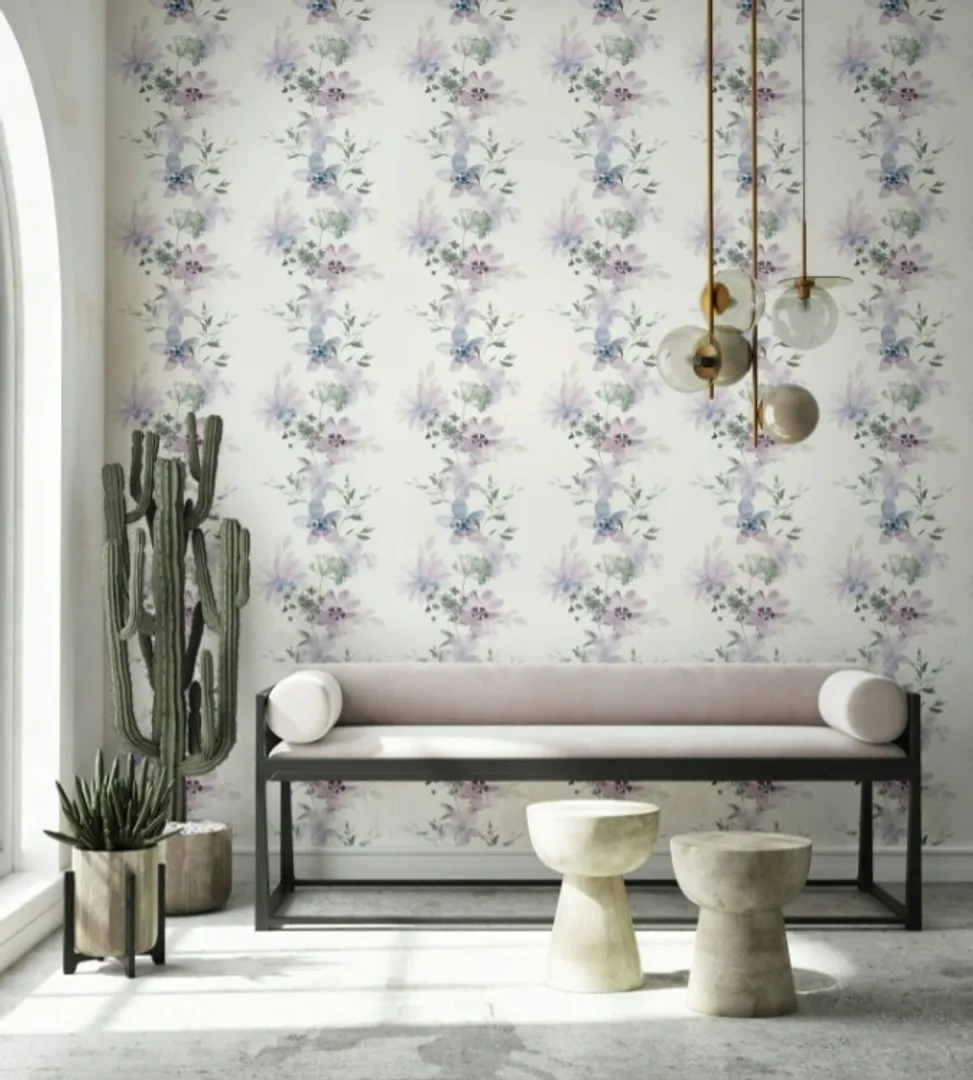 Miami - Parato floreale in varie colorazioni per camere e camerette shabby