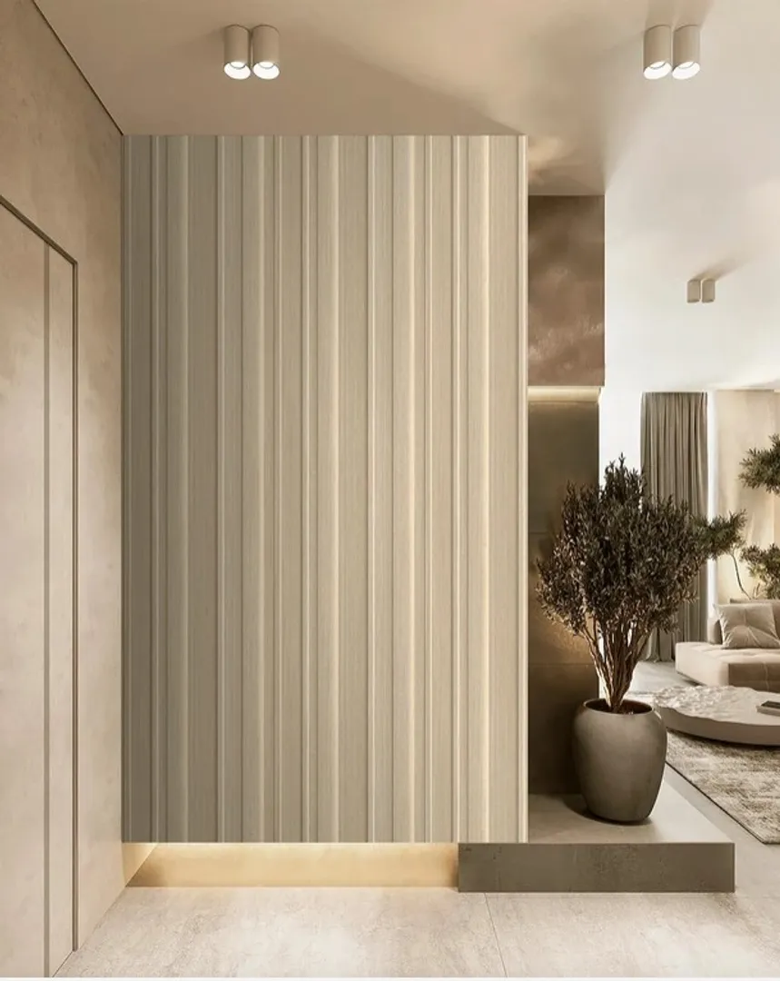 Feature Walls - Rigato tridimensionale in carta da parato ripetibile. Dim. H2.80m x L1.06m