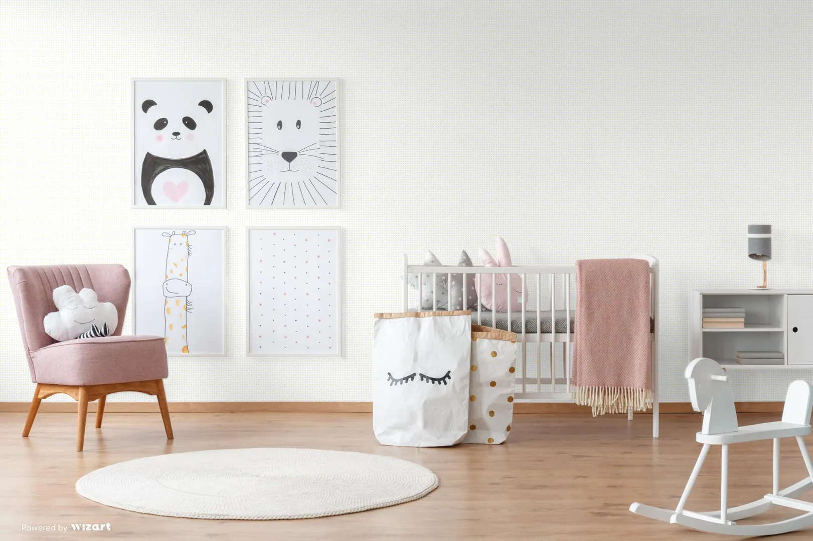 Ada Kids - Carta da parato a pois, camerette bambini. Rotolo grande il doppio