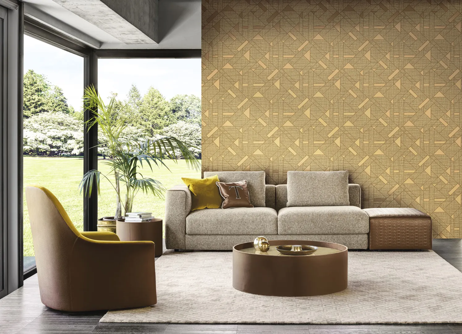 Trussardi 7 - Carta da parato geometrica in varie coloraz