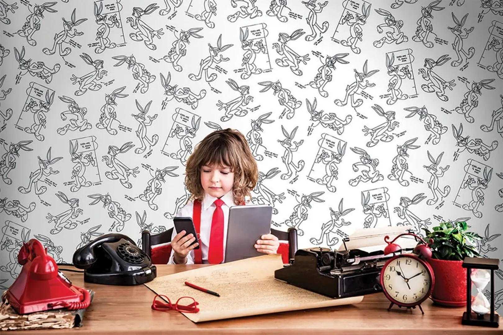 Ada Kids Murals - Carta da parato per cameretta in diverse dimensioni. Looney Tunes Bugs Bunny