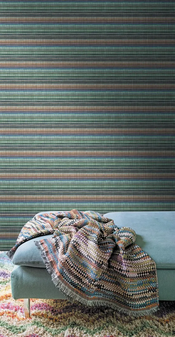Missoni 02 - Parato Millerighe multicolore dimensione 90cm x 6.60m