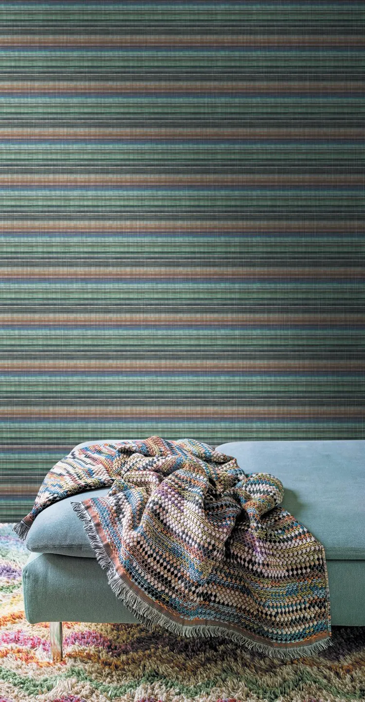 Missoni 02 - Parato Millerighe multicolore dimensione 90cm x 6.60m