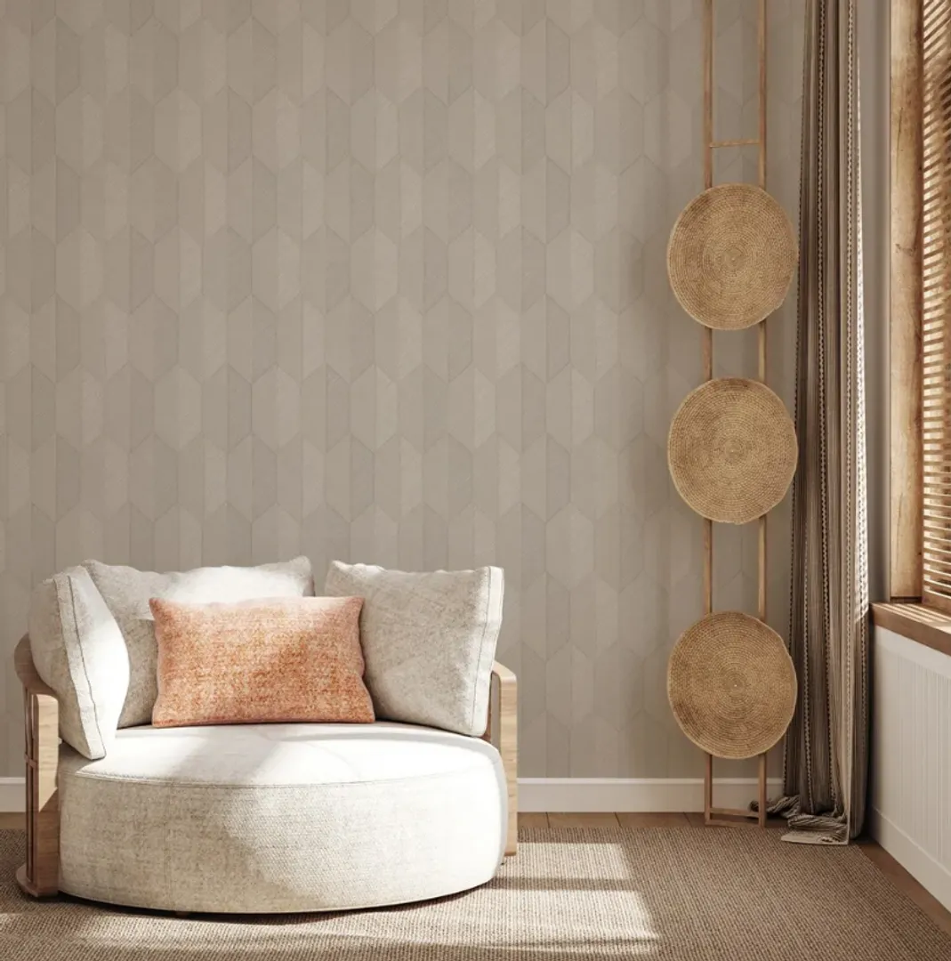 Vera - Parato geometrico trama in rilievo effetto tessuto lavabile. Vari colori