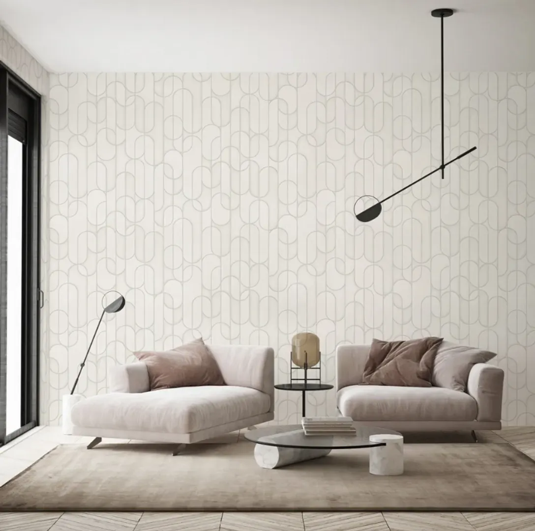 Vera - Parati geometrici effetto lamina in varie colorazioni. Stile retro'