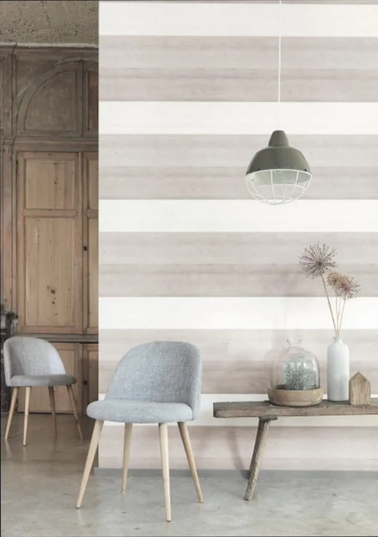 Les Rayures - Parato rigato effetto legno in varie colorazioni lieve rilievo