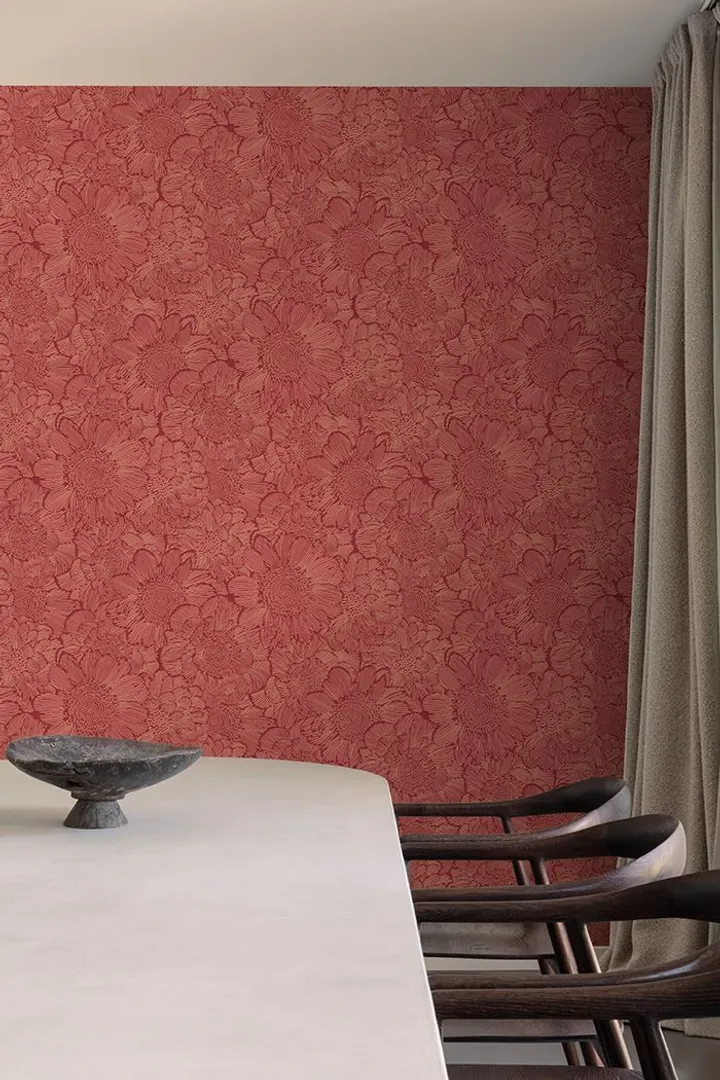 Tempo - parato floreale in rilievo vari colori tinta unita