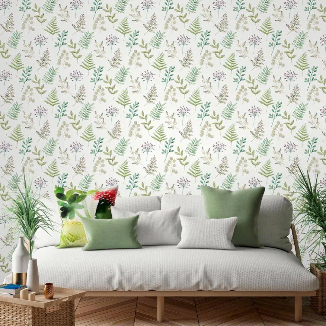 Sejours e Chambres - Parato foglie country luminoso e shabby
