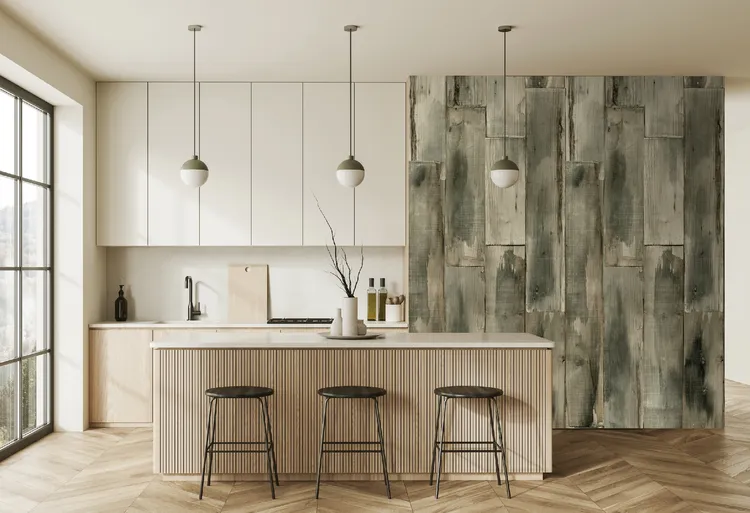 Feature Walls - Carta da parato vinilica effetto legno ripetibile. Dim. H2.80m x L1.06m