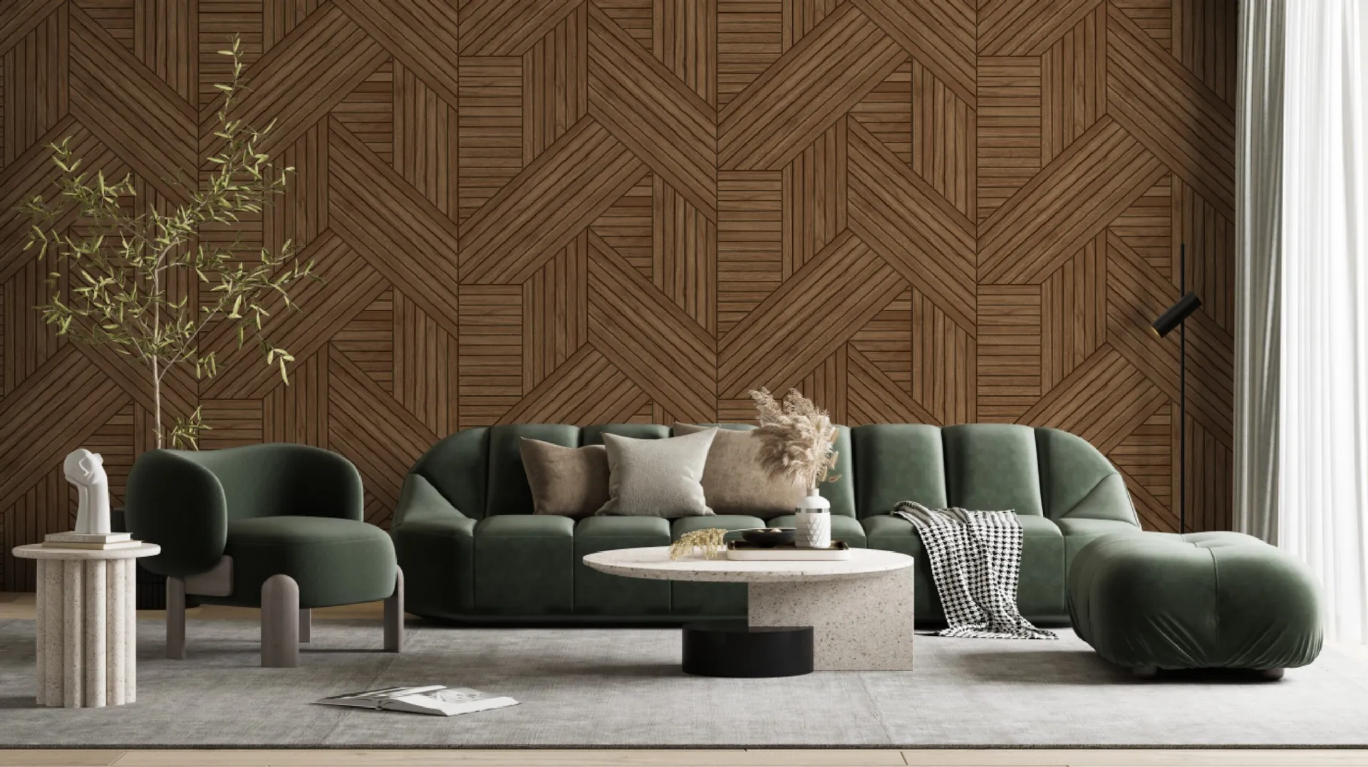 Feature Walls - Carta parato materica effetto legno ripetibile. Dim. H2.80m x L2.12m
