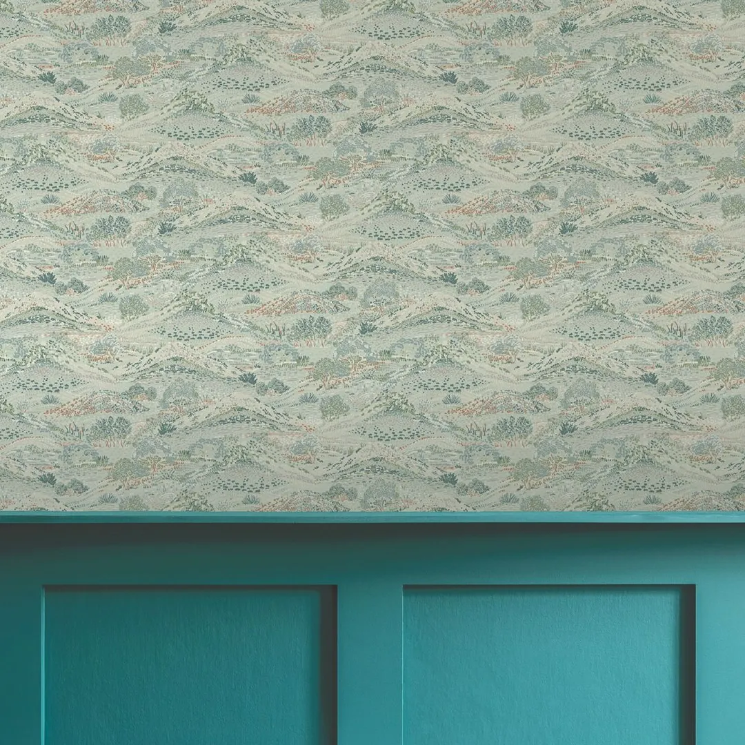 Sejours e Chambres -Parato paesaggio stilizzato in 2 colori. Stampa impressionista