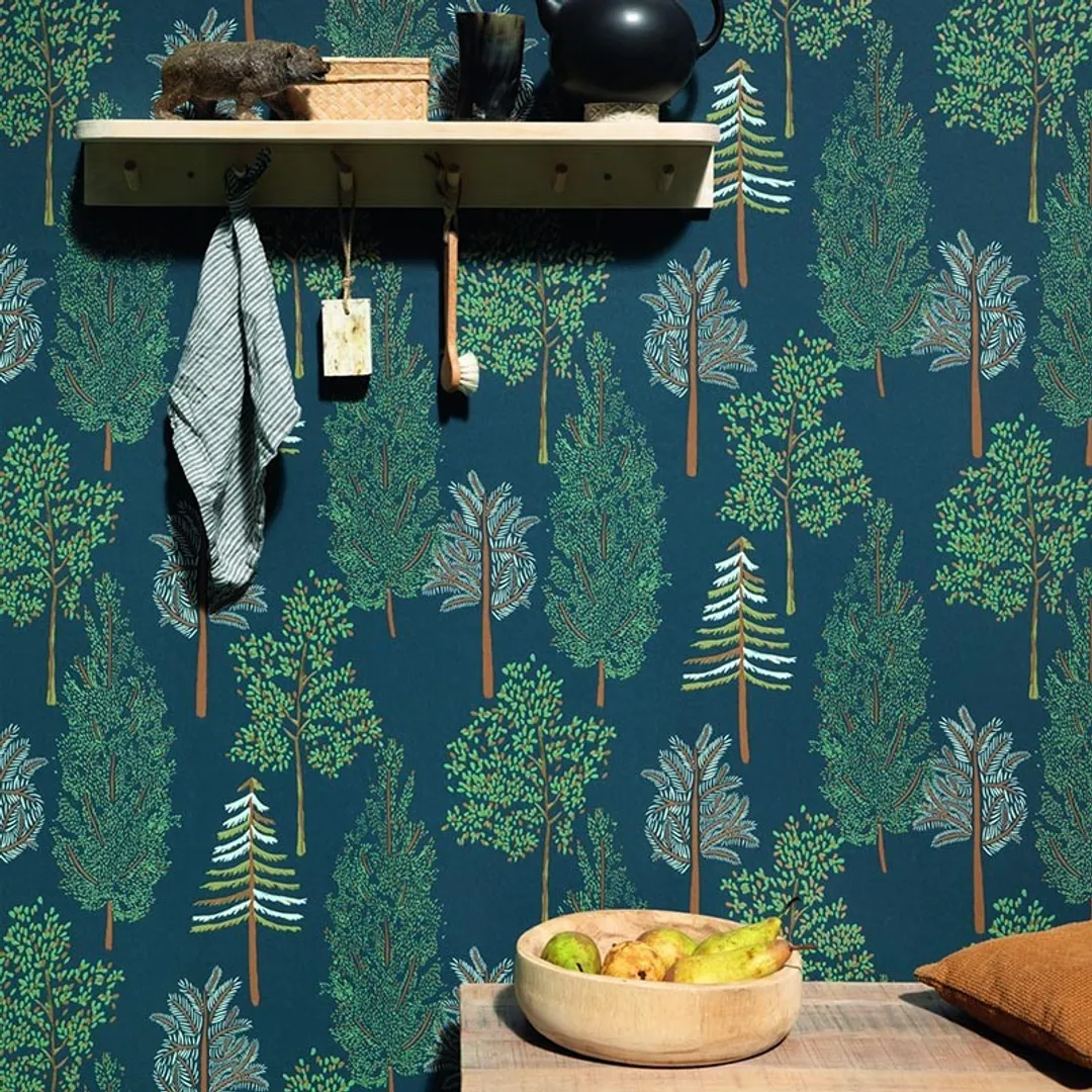 La Foret - Parato stampa foresta varie colorazioni con effetti luce. 