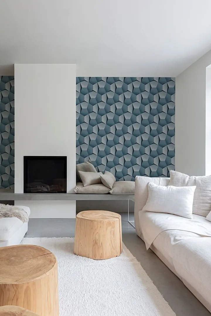 Tempo - Parato tridimensionale geometrico in vari colori con trama in rilievo