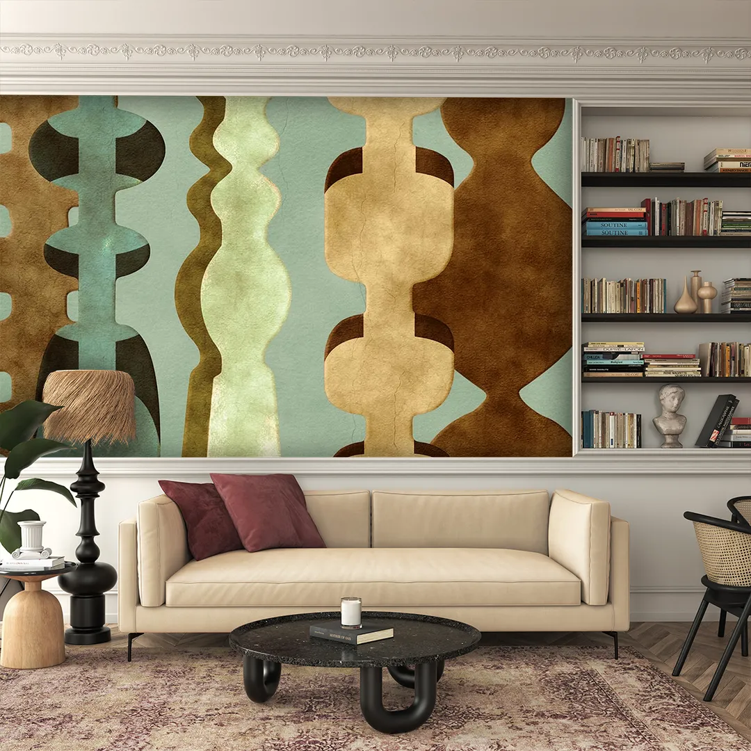 Terra - Pannello decorativo da L3.18m in due misure di altezze da H2.60m e da H.3.00m. Vendita a singola fascia da 1.06m