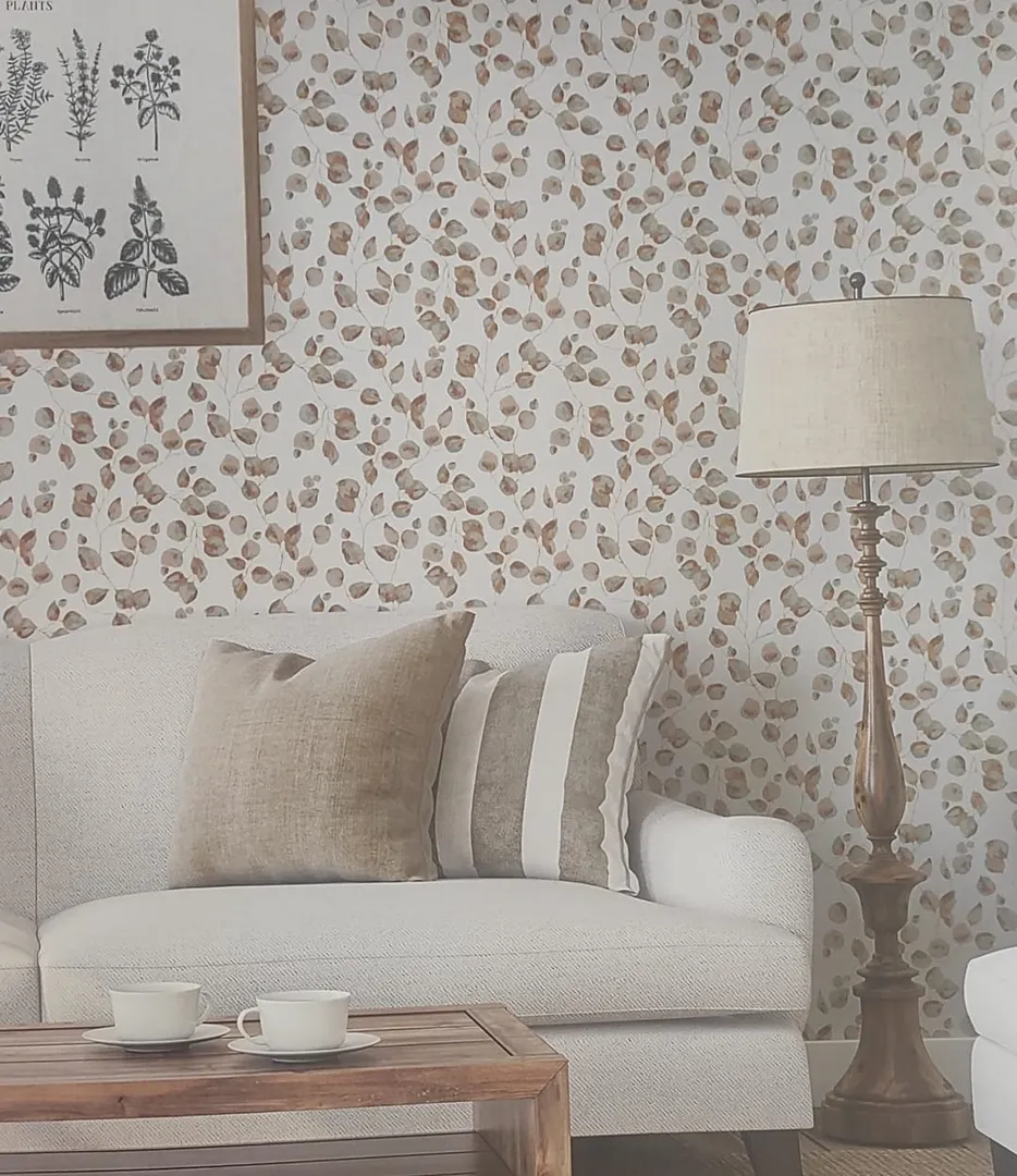 La casa di carta - Carta da parato con foglie effetto acquarellato vari colori