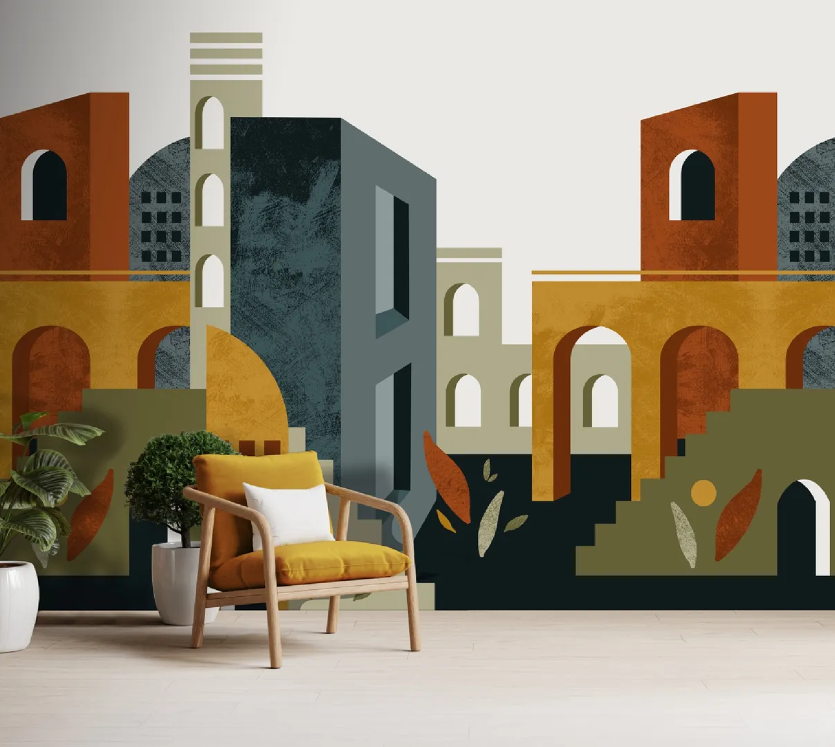 Feature Walls - Parati scenario architettonico in varie colorazioni. Ripetibile, dim. H2.80m x 2.65m