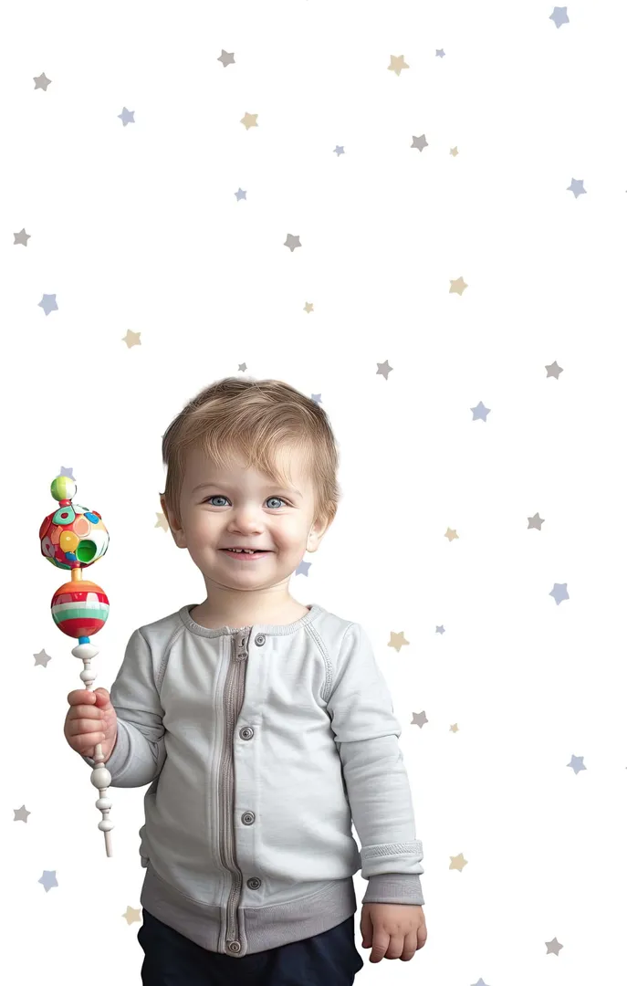 MiniMe - Carta da parato bambini astratto con stelline in varie colorazioni. Cristiana Masi