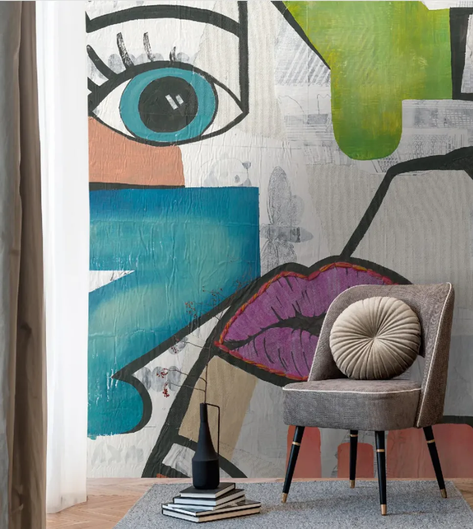 Unico - Parati dipinti Picasso 3d. Dimensione L2.12m x H2.80m non ripetibile