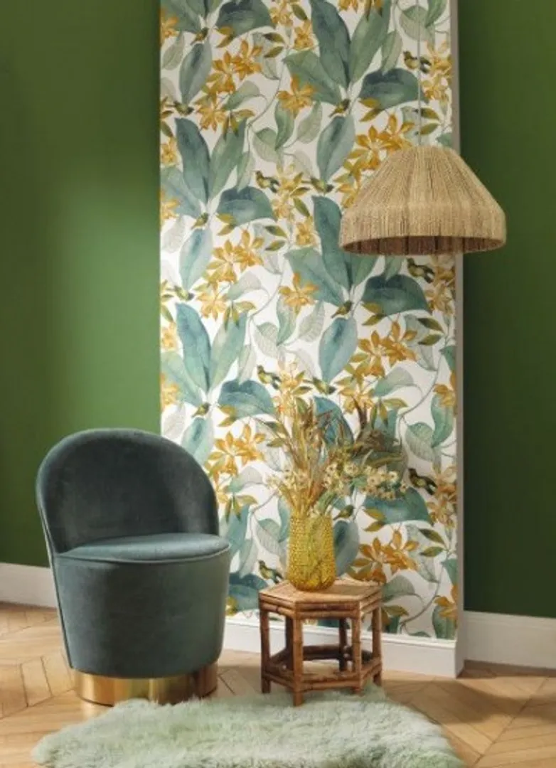 Delicacy - Carta da parati tropicale in varie colorazioni stile acquerellato
