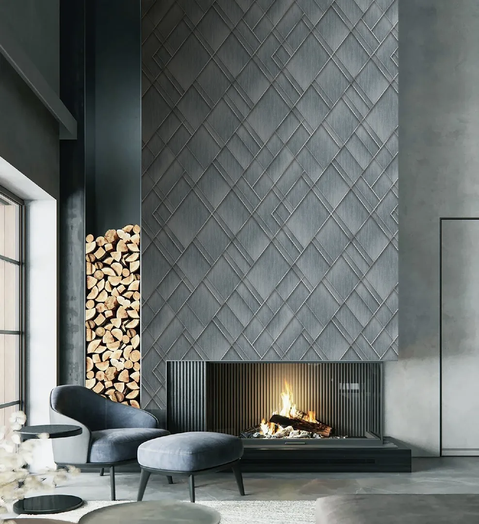 Feature Walls - Parati geometrici ripetibili tridimensionali. Vari colori. Dim. H2.80m x L 2.12m