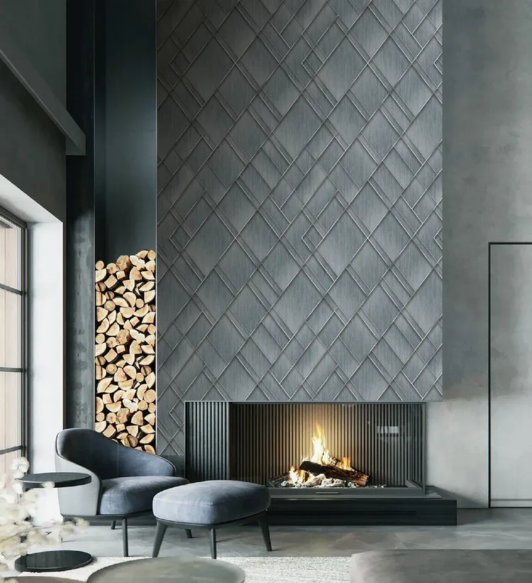 Feature Walls - Parati geometrici ripetibili tridimensionali. Vari colori. Dim. H2.80m x L 2.12m