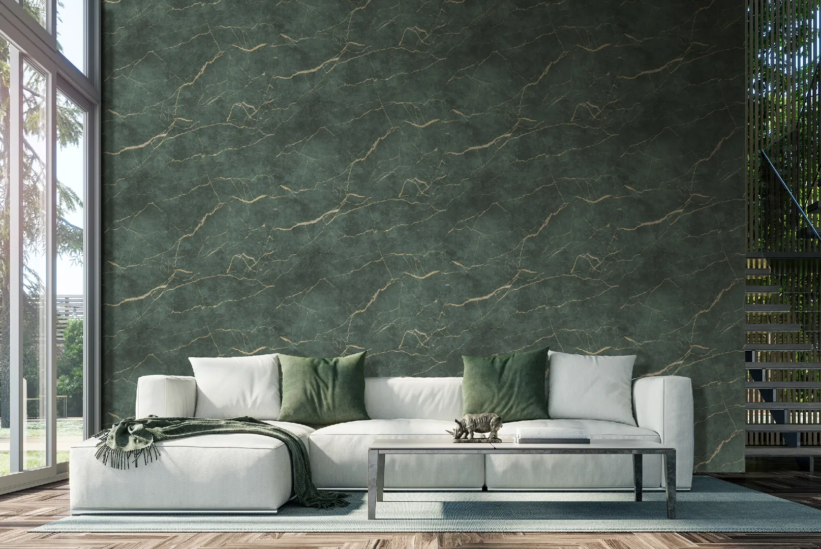 Feature Walls - Pannelli in carta da parato effetto marmo ripetibili. Dim. H2.80m x L2.12m