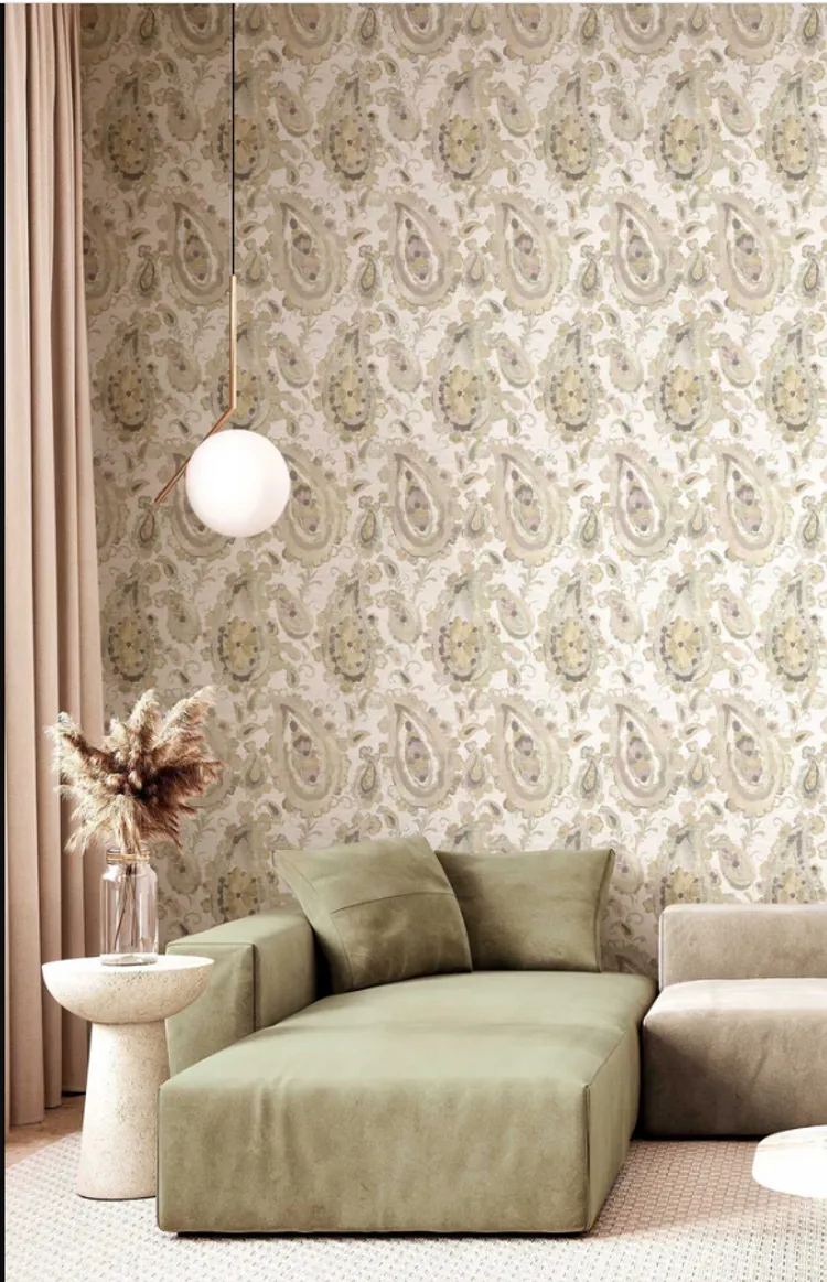 Arche' - Carta parato stile classico floreale in vari colori. Stampa effetto tessuto in rilievo