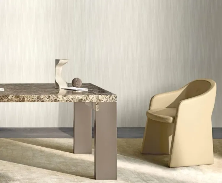Trussardi 6 - Carta da parato tinta unita con trama striature ondulate effetto pelle