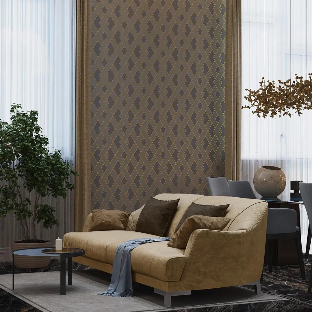 Thom - Parato geometrico con inserti lucidi in varie colorazioni a rilievo
