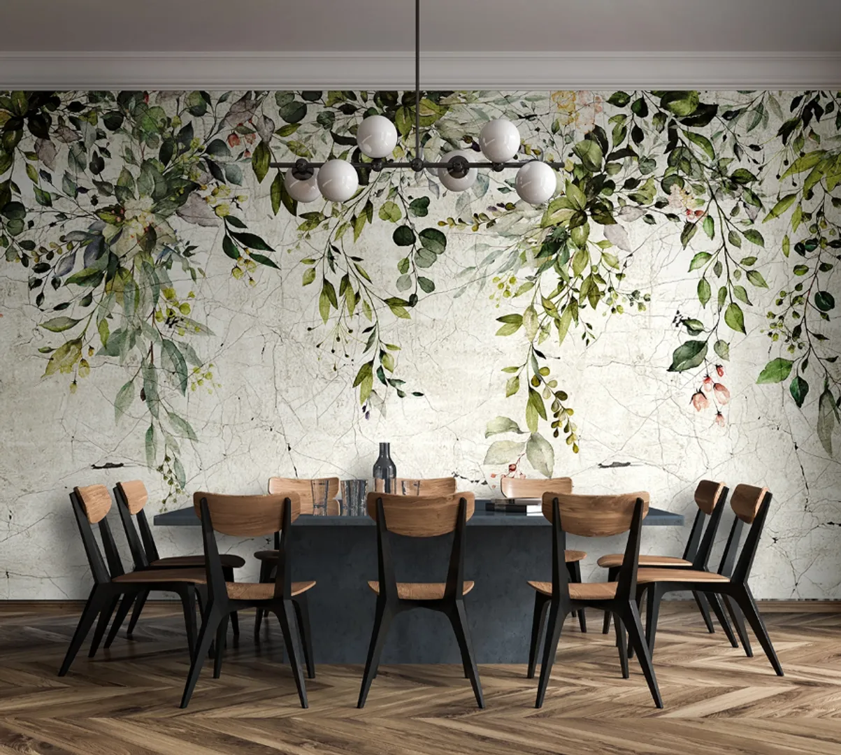 Friends - Pannello floreale anticato dimensione L1.59m x H2.70m