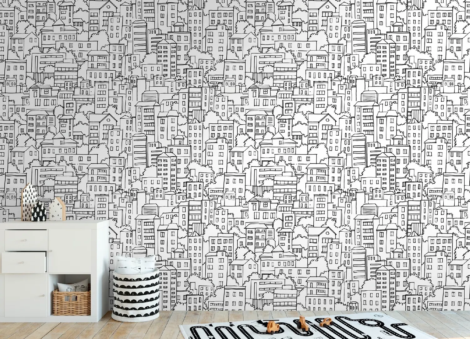 Unico - Parati per camerette tridimensionali. Ripetibile. L1.59m x H2.80m